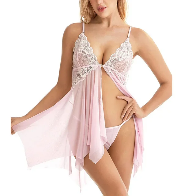 Front Closure Sexy Floral Nightie