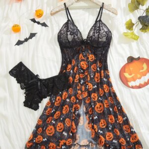 Ruffle Trim Pumpkin Lingerie & Underwear