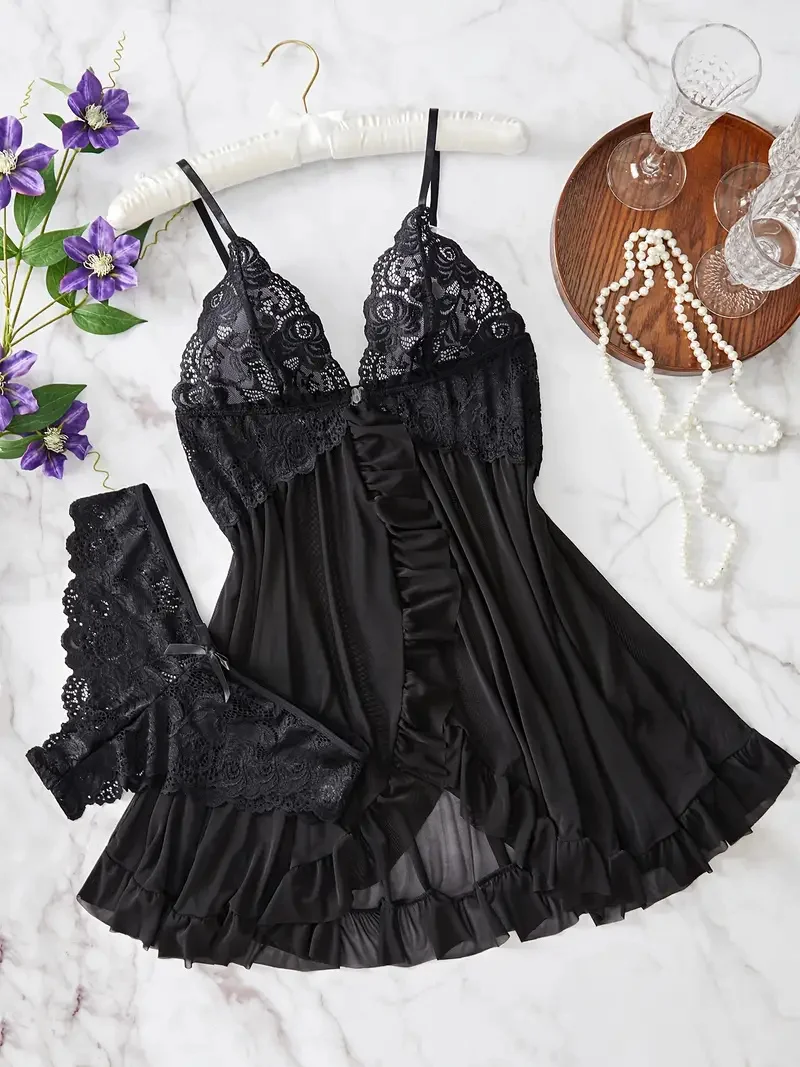 Ruffle Trim Pumpkin Lingerie & Underwear