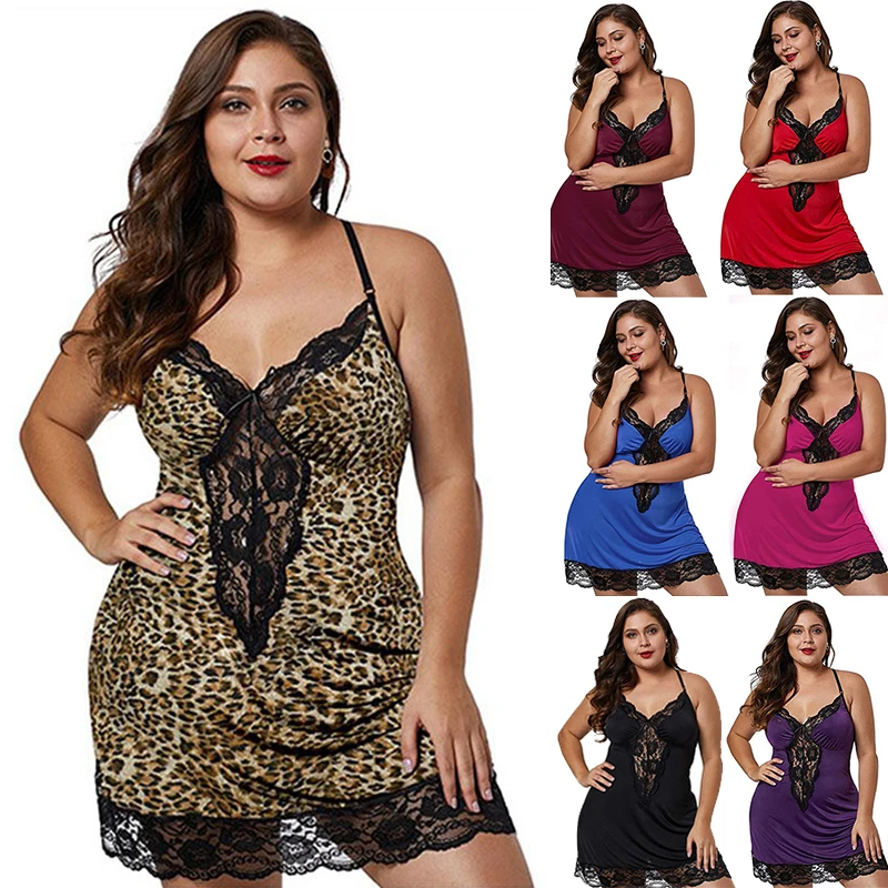 Spaghetti Straps Plus Size Sexy Nightgown