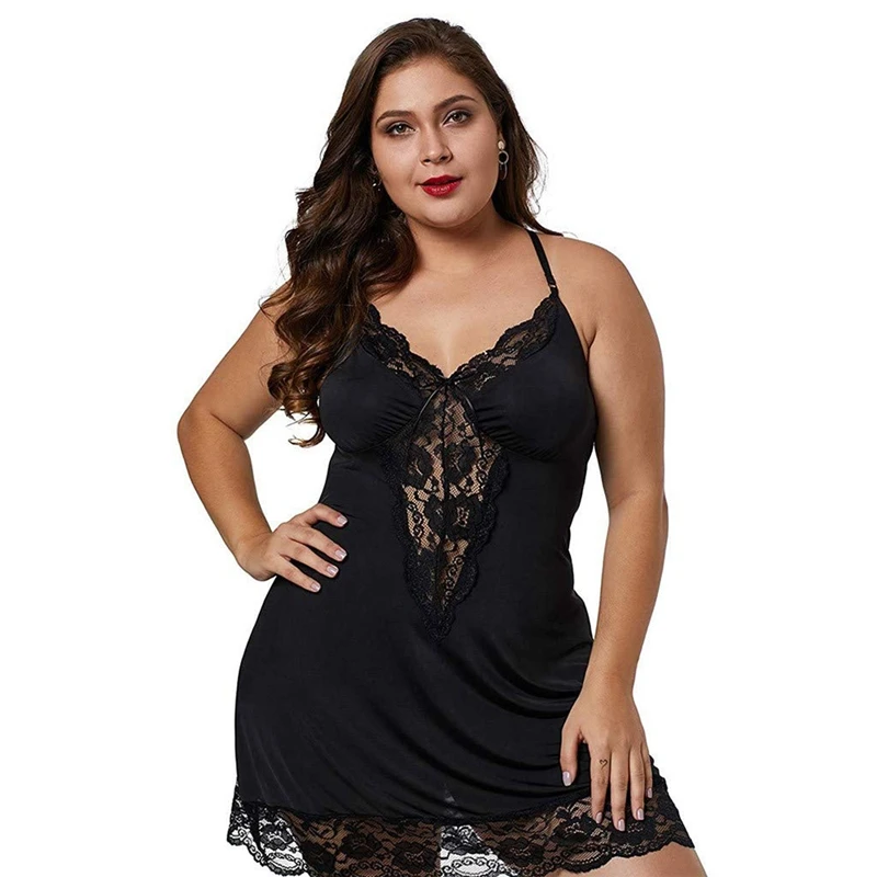 Spaghetti Straps Plus Size Sexy Nightgown