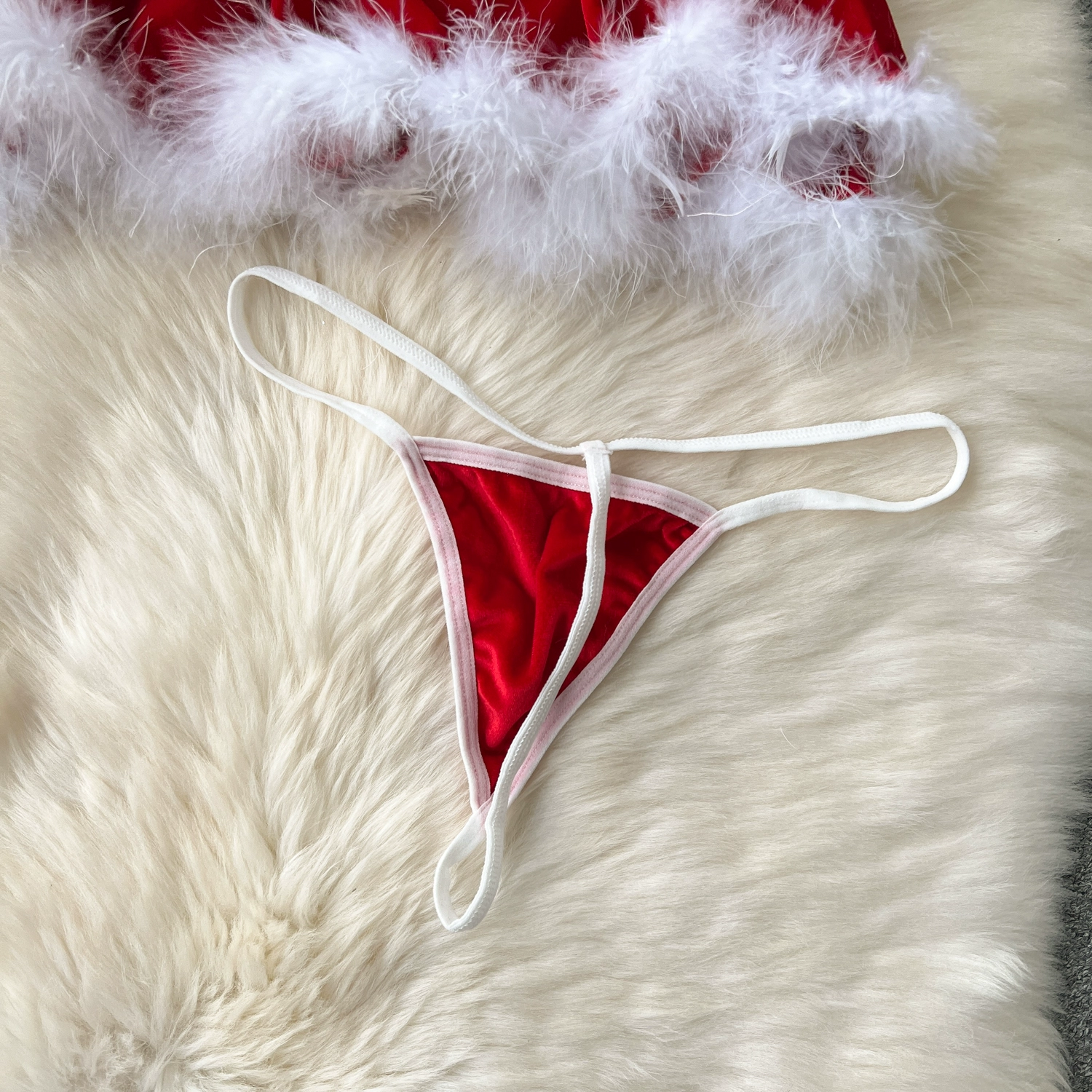 Sexy Camisole A Line Fur Christmas Skirt